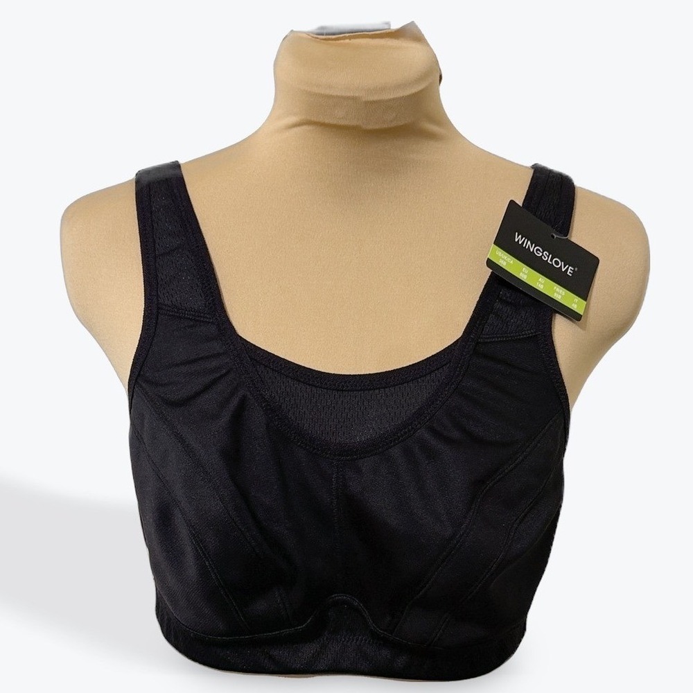 Wingslove Women's Sports Bra Black Full Support Comfort Full Coverage  36B
